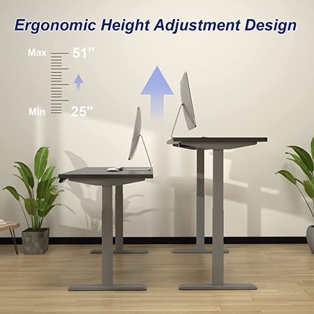 We'Re It Lift it, 72"x30" Electric Sit Stand Desk 4 Memory/1 USB LED Control Charcoal Strand Top, Silver Base VL23BS7230-6307